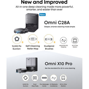 eufy Omni C28A features compared with the Omni X10 Pro