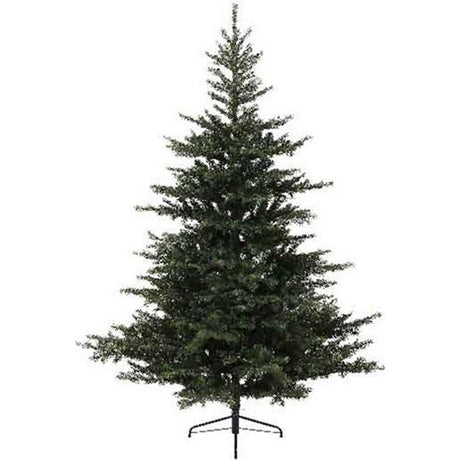 Everlands Grandis Fir artificial Christmas tree 10ft 3 metre with realistic dark green needle foliage, conical shape and metal stand isolated on white background