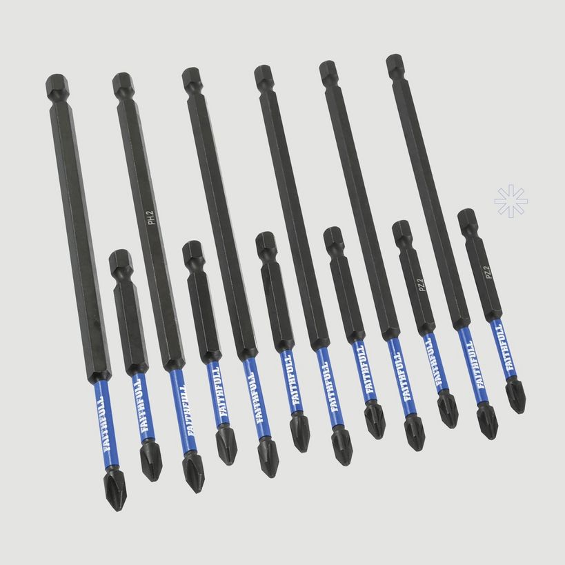 Faithfull 12 Piece Impact Screwdriver Bit Set | XMS26SBIT12