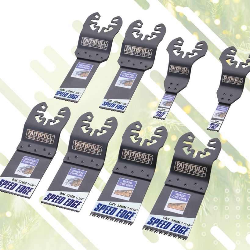 Faithfull 8 Piece Multi Tool Speed Edge Blade Set | XMS26MULTI8
