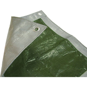 Faithfull Tarpaulin 3.6 Metre x 2.7 Metre (12 x 9ft) 80gsm - Green / Silver | FAITARP129