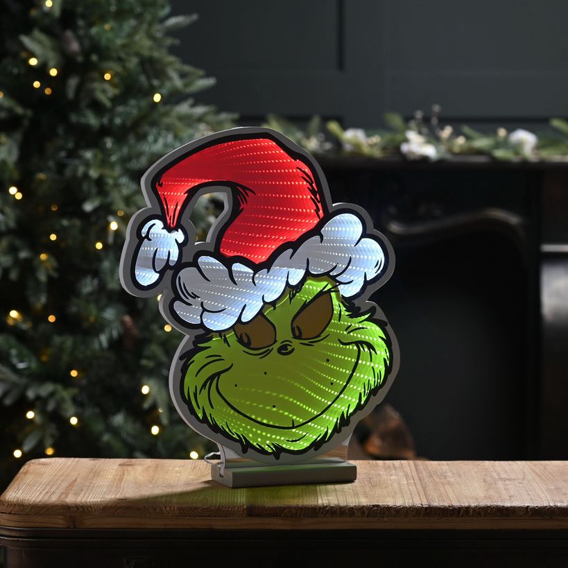 Festive 40cm Disney Grinch Infinity Mirror Light | P066727