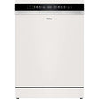 Haier I Pro Shine Series 3 white freestanding dishwasher with black control panel and digital display, 16 place settings capacity