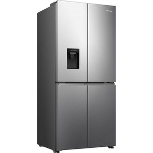 Hisense PureFlat stainless steel American style four-door smart fridge freezer with water and ice dispenser, non-plumbed model RQ5P470SMIE