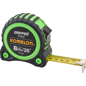 Komelon Gripper Hi Viz Measuring Tape 8 Metre / 26ft (Width 25mm) | XMS26TAPE8
