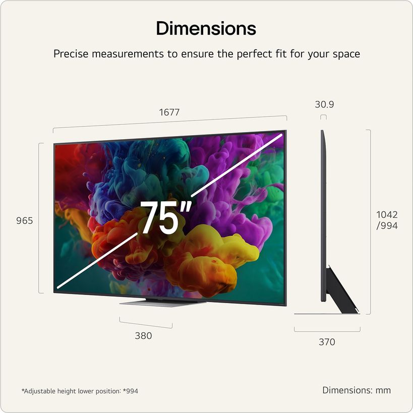 LG 75 Inch QNED Evo Mini Led AI 4K Smart Tv (2026) | 75QNED86B6B.AEI