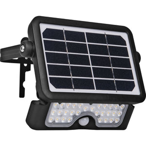 Luceco Solar Guardian LED Floodlight & PIR 5W Black | LCELEXSF6B40