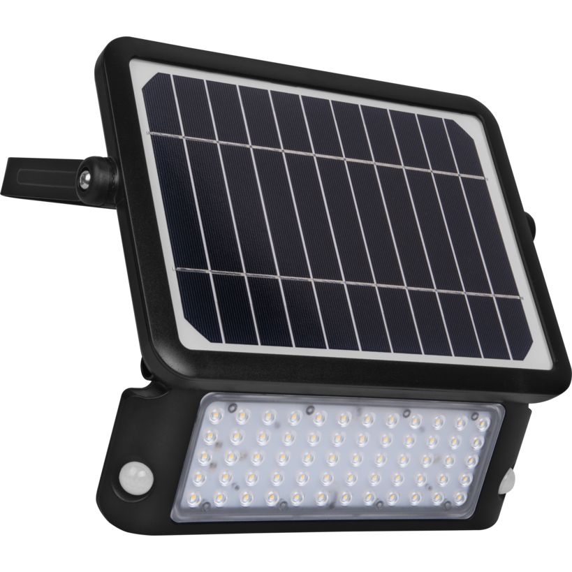 Luceco Solar Guardian LED Floodlight & PIR 5W Black | LCELEXSF6B40
