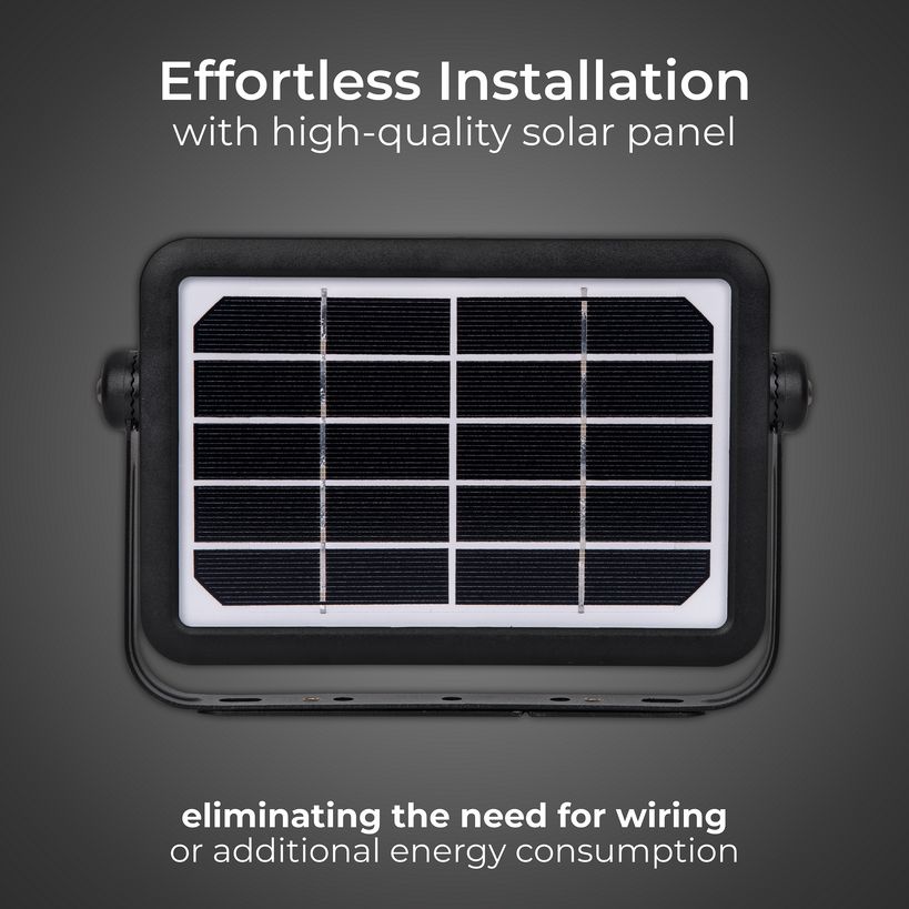 Luceco Solar Guardian LED Floodlight & PIR 5W Black | LCELEXSF6B40