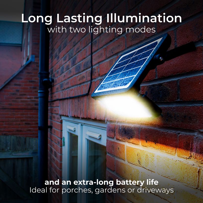 Luceco Solar Guardian LED Floodlight & PIR 5W Black | LCELEXSF6B40