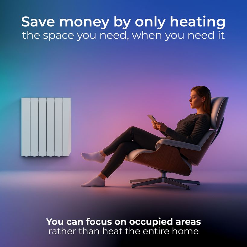 Masterplug SmartEnergy Oil Filled Radiator 1000w Wall Mounted - White | OILW100W5UK-MP