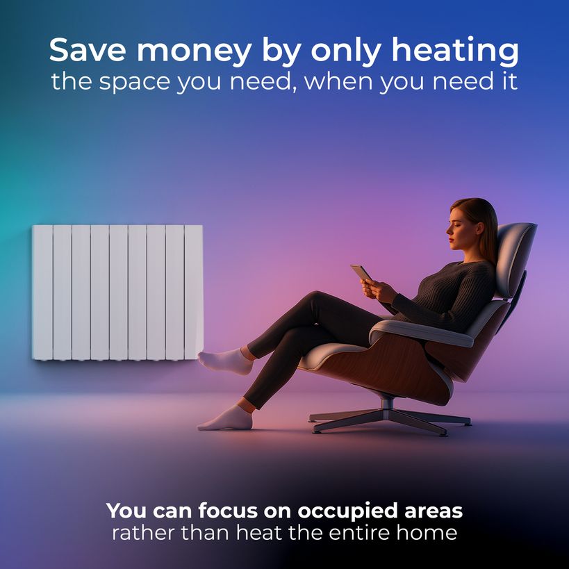 Masterplug SmartEnergy Oil Filled Radiator 1500w Wall Mounted - White | OILW150W8UK-MP