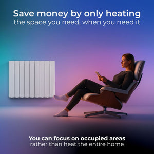 Masterplug SmartEnergy Oil Filled Radiator 1500w Wall Mounted - White | OILW150W8UK-MP