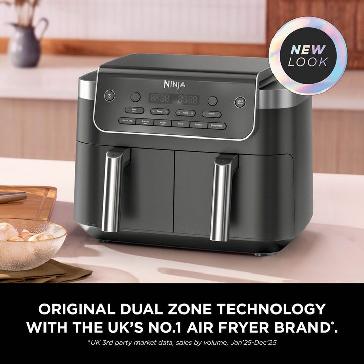 Ninja 7.6 Litre Twin Drawer Dual Zone Air Fryer - Black | DZ801UK