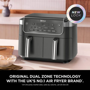 Ninja 7.6 Litre Twin Drawer Dual Zone Air Fryer - Black | DZ801UK