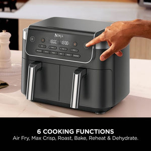 Ninja 7.6 Litre Twin Drawer Dual Zone Air Fryer - Black | DZ801UK