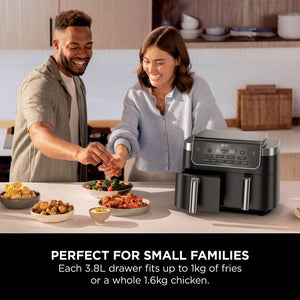 Ninja 7.6 Litre Twin Drawer Dual Zone Air Fryer - Black | DZ801UK