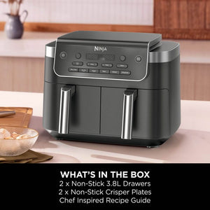 Ninja 7.6 Litre Twin Drawer Dual Zone Air Fryer - Black | DZ801UK
