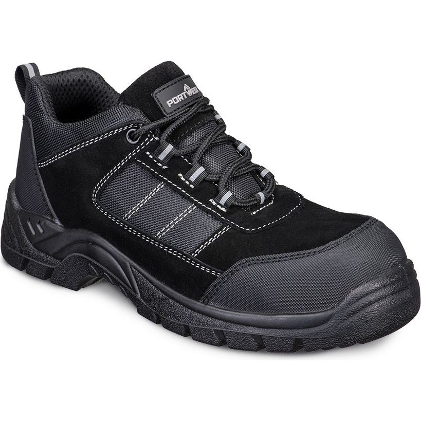 Portwest Composite Textile Suede Low Safety Shoe S1 SR FO - Black