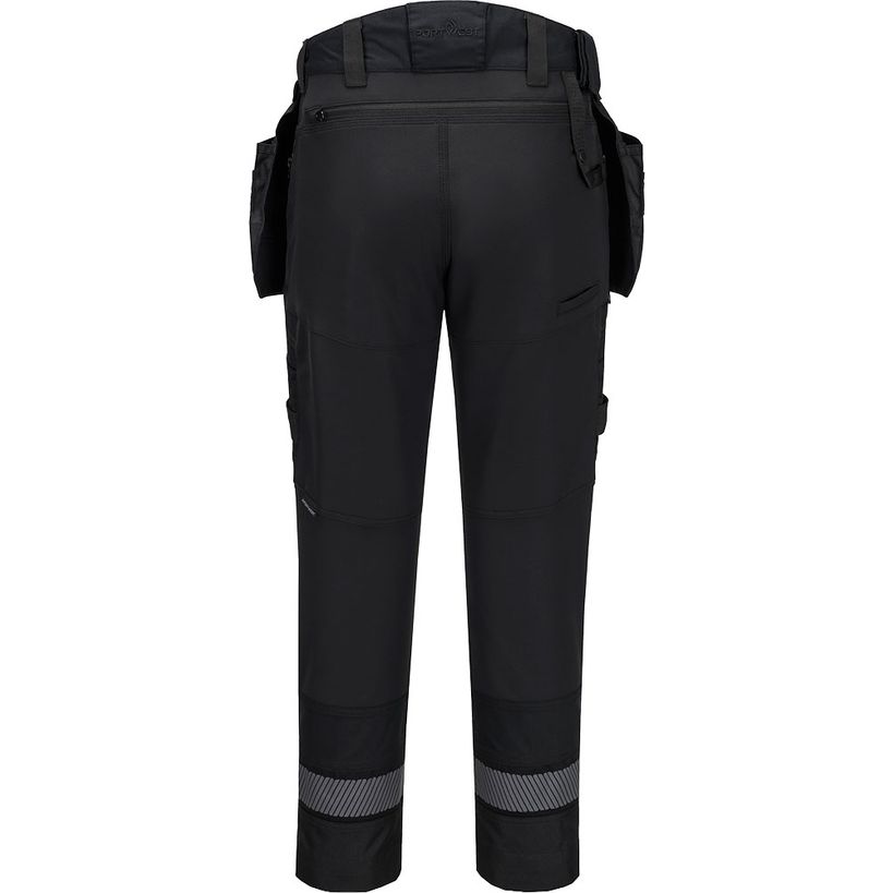Portwest DX4 Detachable Holster Pocket Work Trouser - All Black - Waist 36