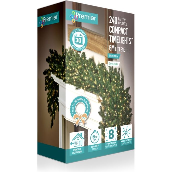 Premier 240 LED Battery Operated Compact TimeLights - Warm White | LB261076WW
