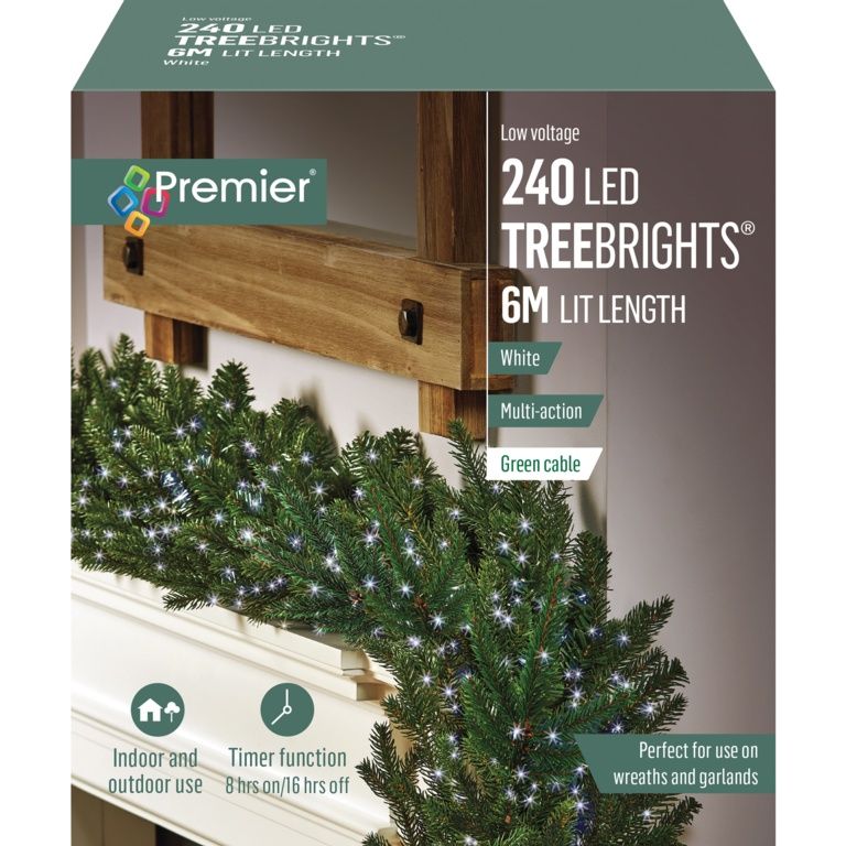 Premier 240 LED Multi Action Treebrights with Timer - White | LV236191W