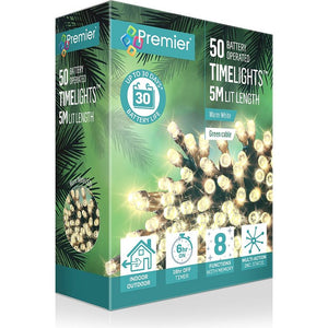 Premier 50 Light Battery LED Lights with Timer - Warm White | LB112382WW