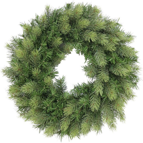 Puleo Kensington Fir Wreath 90cm circular green evergreen wreath with dense layered fir branches on white background