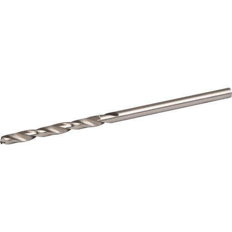 Rawlplug ground HSS steel drill bit 2mm x 49mm showing spiral flutes and pointed tip against white background