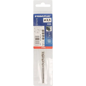 Rawlplug Ground HSS Steel Drill Bit 3.5mm x 70mm | HSSP-035