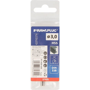 Rawlplug Ground HSS Steel Drill Bit 3mm x 61mm 3 Pack | HSSP-030