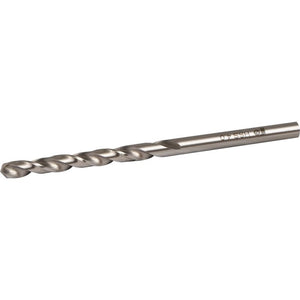 Rawlplug ground HSS steel drill bit 4mm x 75mm with spiral flutes and shank markings on white background