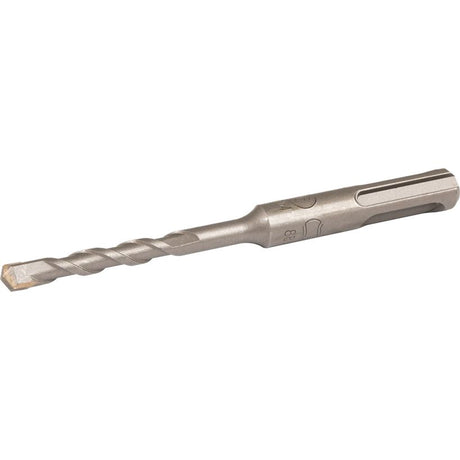 Rawlplug SDS Plus masonry drill bit 5.5mm x 110mm with grey metal twisted flute design and cylindrical SDS plus shank for concrete and stone drilling