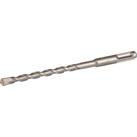 SDS Plus masonry drill bit in silver metal with 7mm diameter and 160mm length, featuring spiral flutes and SDS plus chuck connection head on gray background