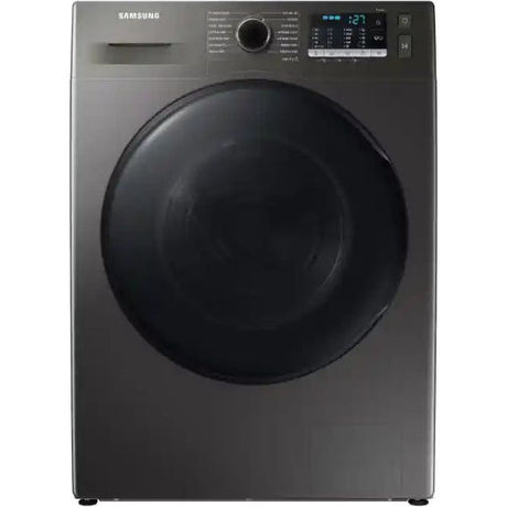 Samsung Series 5 Ecobubble 8kg washer 5kg dryer combo in graphite grey with black circular door, digital display panel and control knob shown front-on