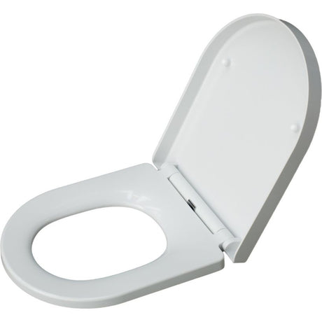 Saturn D Shaped Deluxe Soft Close Toilet Seat in White | BR03