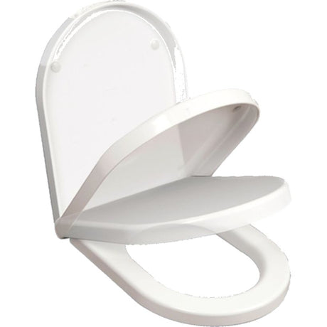 Saturn D Shaped Deluxe Soft Close Toilet Seat in White | BR03