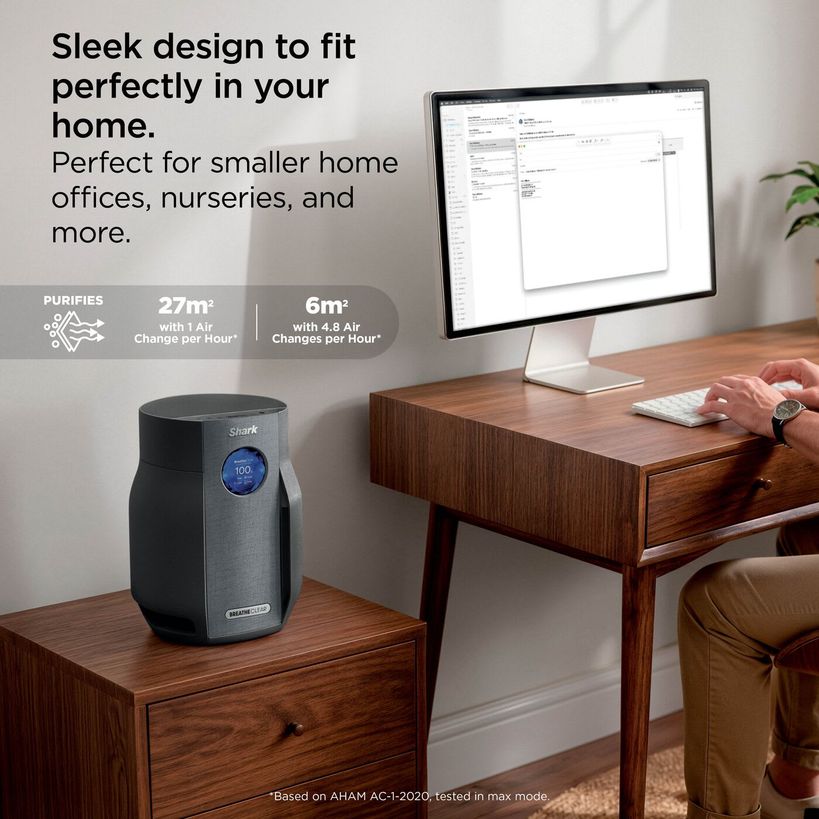 Shark BreatheClear Compact Air Purifier with NeverChange6 - Black | HP062UKBK