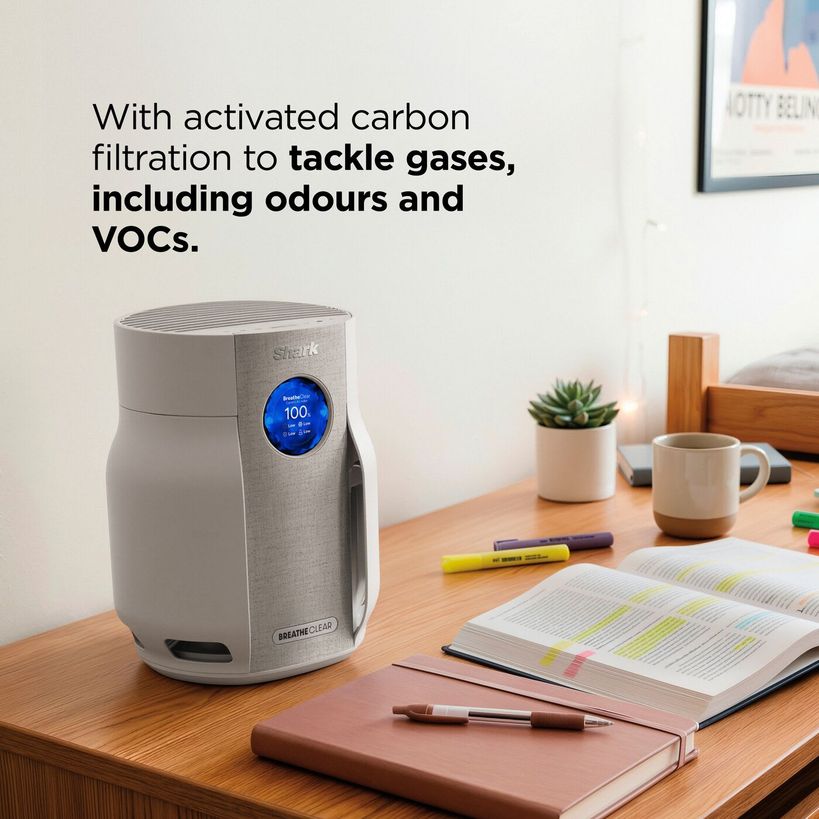 Shark BreatheClear Compact Air Purifier with NeverChange6 - Dove | HP062UK