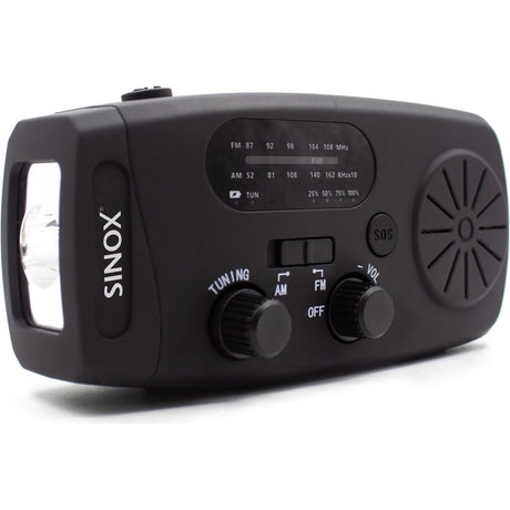 Sinox Compact Emergency Radio with windup Dynamo - Black | 056526