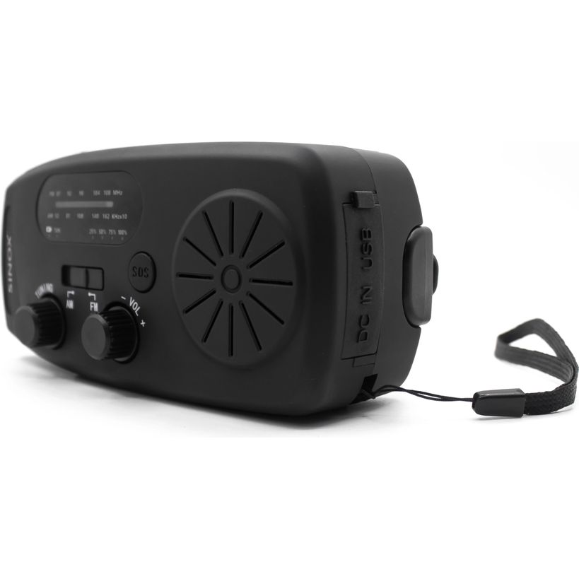 Sinox Compact Emergency Radio with windup Dynamo - Black | 056526