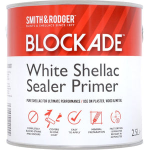 Smith and Rodger Blockade Shellac Sealer Primer 2.5 Litre - White | BLOCK2.5