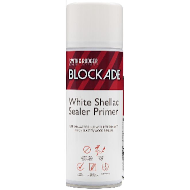 Smith and Rodger Blockade Shellac Sealer Primer Aerosol Spray 400ml - White | BLOCKSPR