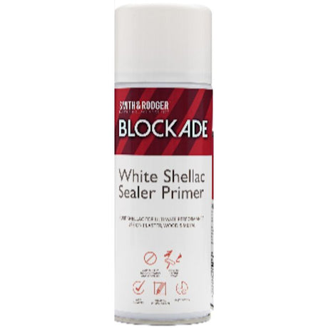 Smith and Rodger Blockade Shellac Sealer Primer Aerosol Spray 400ml - White | BLOCKSPR