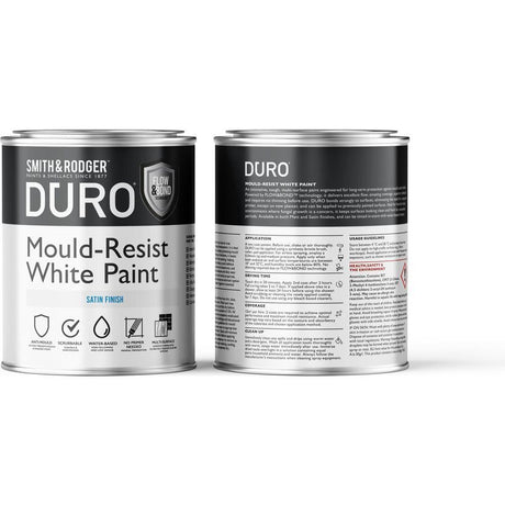 Smith and Rodger Duro Mould Resist Paint 2.5 Litre - White Satin | 2DS