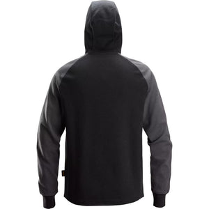 Snickers 2842 Two Coloured Half Zip Hoodie - Black \ Steel Grey