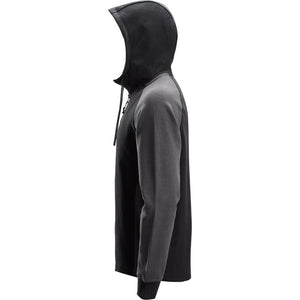 Snickers 2842 Two Coloured Half Zip Hoodie - Black \ Steel Grey