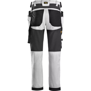 Snickers 6241 Stretch Work Trousers With Holster Pockets - Black / White | 62410904108