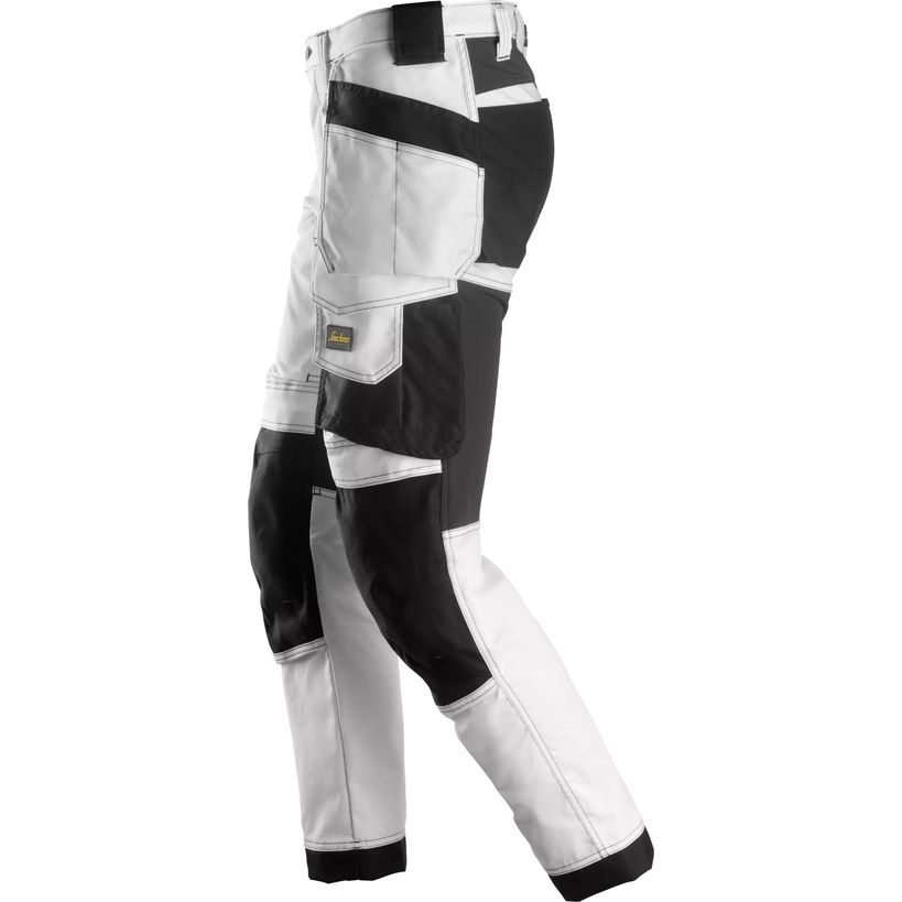 Snickers 6241 Stretch Work Trousers With Holster Pockets - Black / White | 62410904108