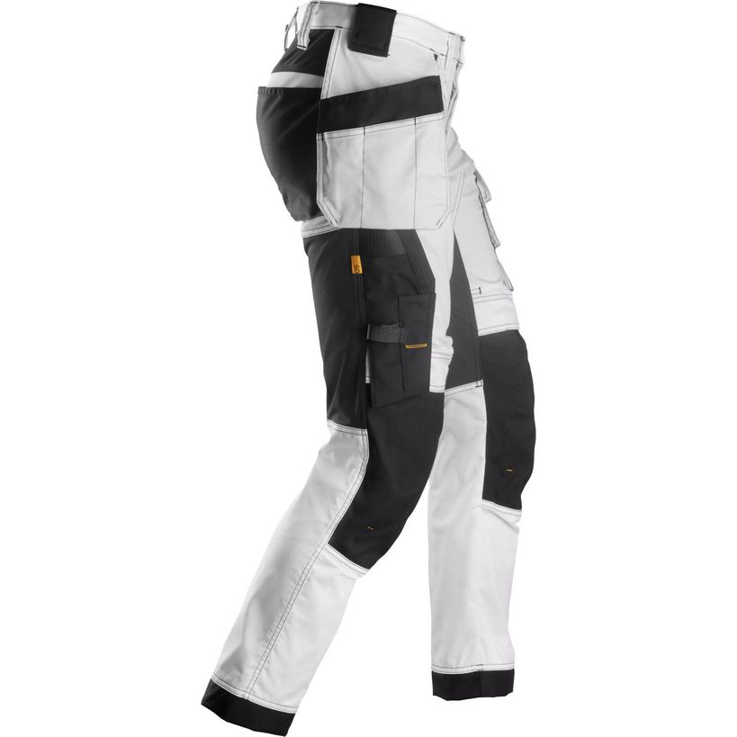 Snickers 6241 Stretch Work Trousers With Holster Pockets - Black / White | 62410904108